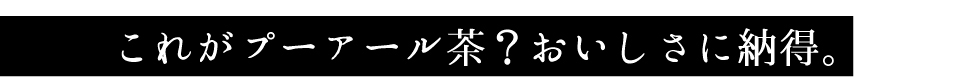 これがプーアール茶?おいしさに納得